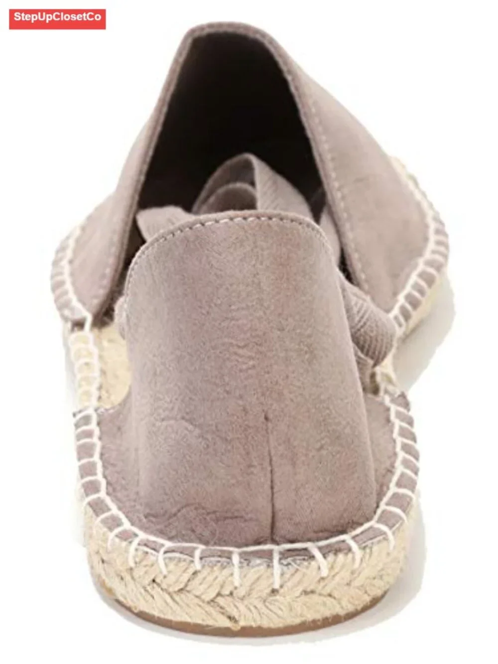 Faux Suede Cap-Toe Lace-Up Ankle Strap Espadrille Flat Sandals
